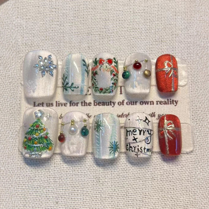 Festive Holiday Press-On Nail Art Set Kalsten 1790636522