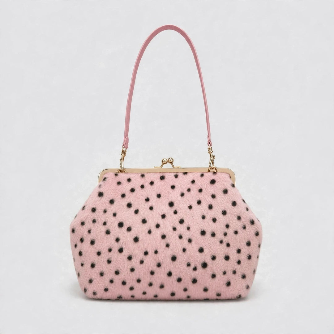 Polka Dot Fur Handbag