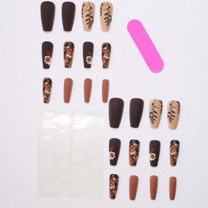 Elegant Floral Matte Press-On Nails Kalsten