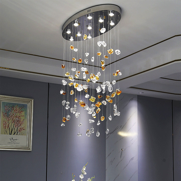 Crystal Cascade Ceiling Chandelier