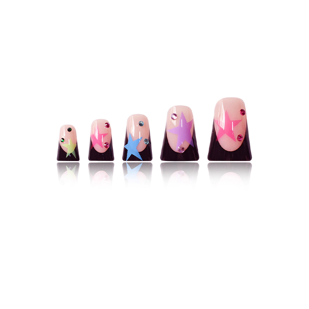 Artistic Stiletto Nail Art Set with Star Accents Kalsten