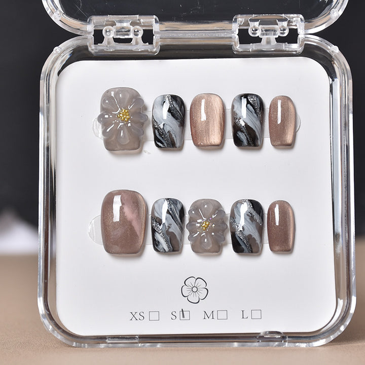 Decorative Floral Press-On Nail Set Kalsten