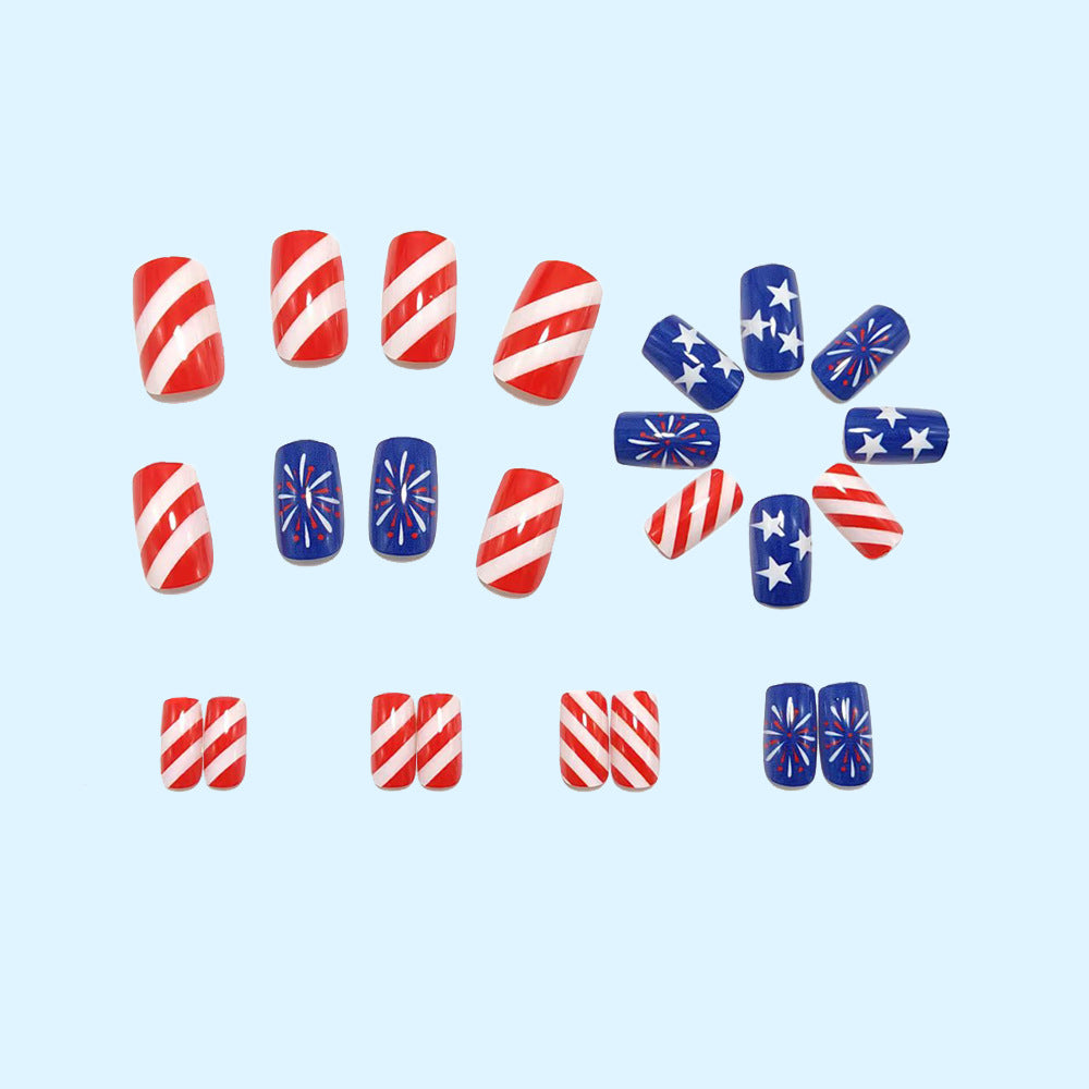 Creative artificial nails in patriotic designs Kalsten