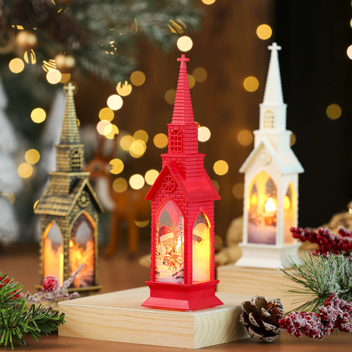 LED Decorative Christmas Village Church Figurine Kalsten