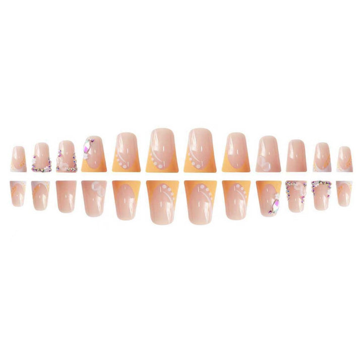 Decorative Floral Rhinestone Nail Extensions Kalsten