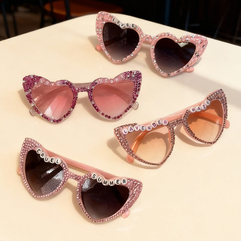 Heart-Frame Rhinestone Sunglasses Kalsten