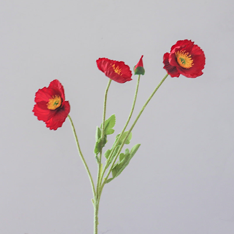 Lifelike Poppy Floral Stem