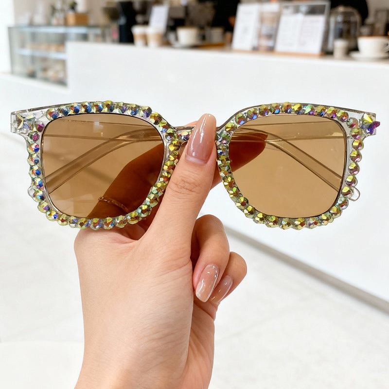 Crystal-Embellished Cat Eye Sunglasses Kalsten
