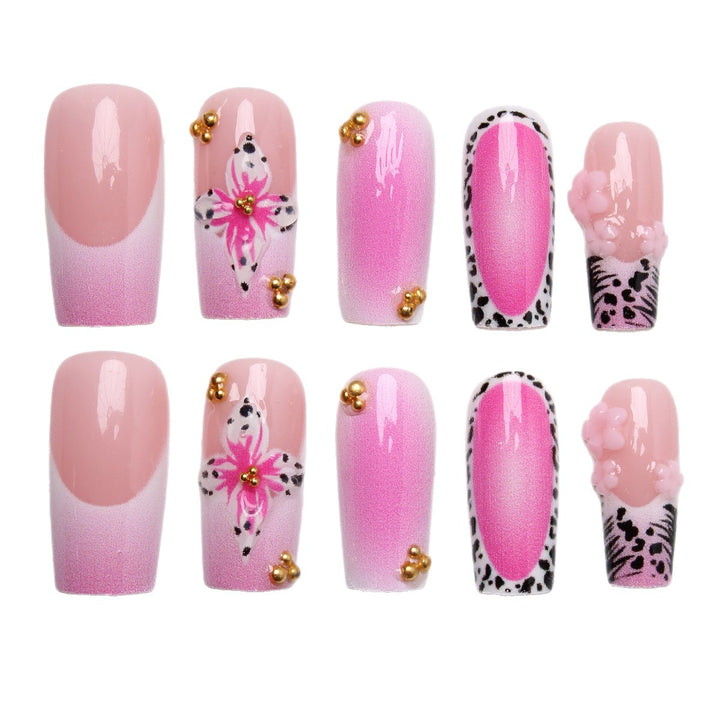 Exclusive artificial nail tips with floral accents Kalsten