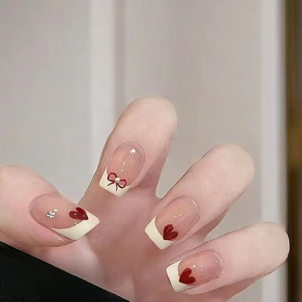 Romantic Heart-Design Press-On Nails Kalsten