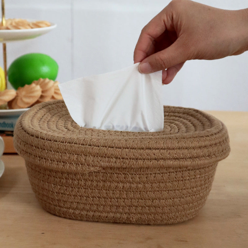 Elegant storage basket made of woven natural material Kalsten