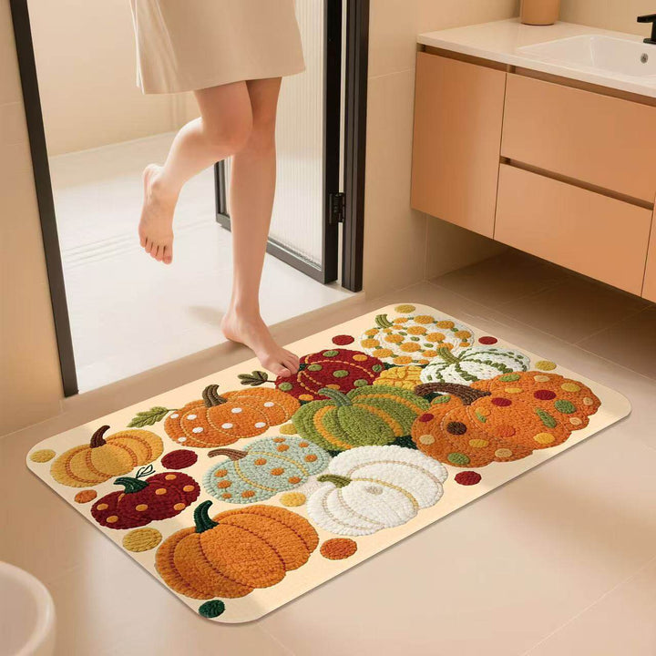 Pumpkin-Themed Bath Mat Kalsten