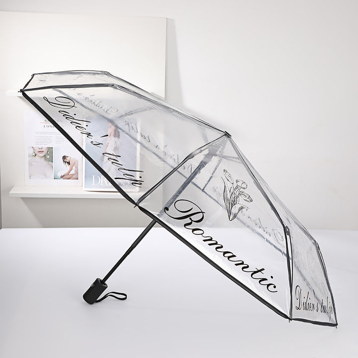Ladies elegant transparent umbrella with romantic design Kalsten