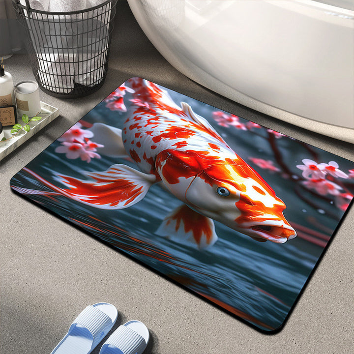 Floral Design Memory Foam Bath Mat Kalsten