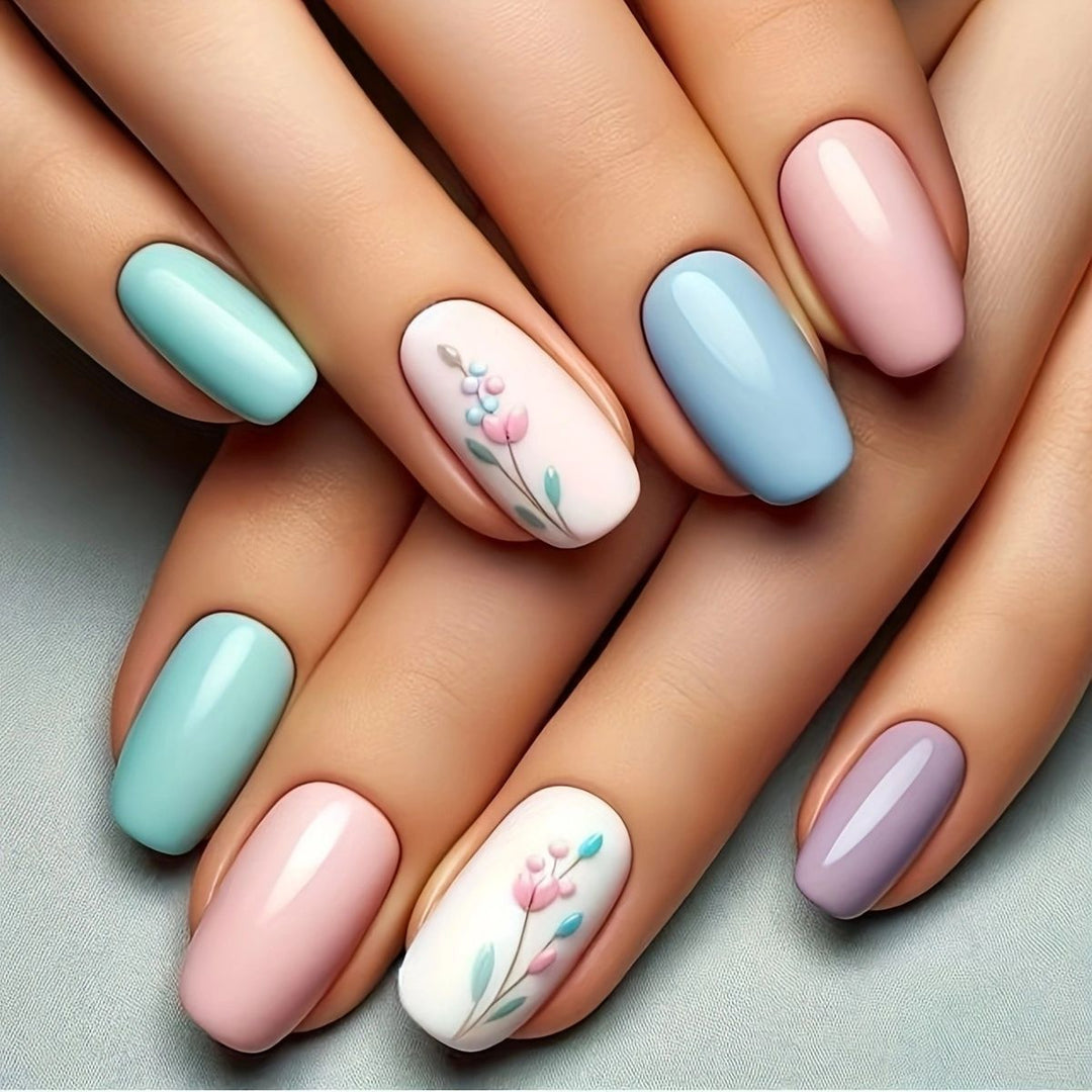 Floral Art Acrylic Nail Set Kalsten