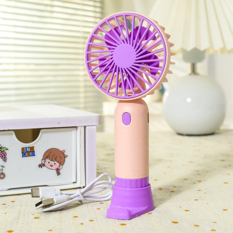 Women's Portable Mini Fan with Ergonomic Grip and USB Charging Function Kalsten
