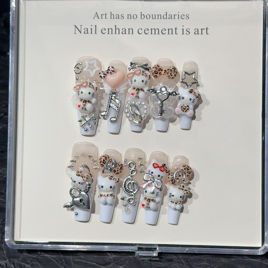Whimsical Cartoon-Inspired 3D Nail Art Set