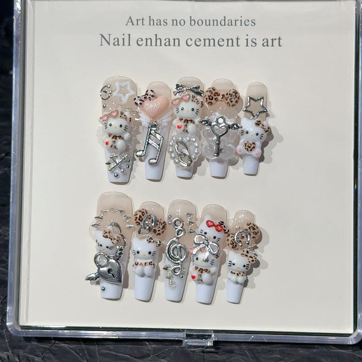 Whimsical Cartoon-Inspired 3D Nail Art Set