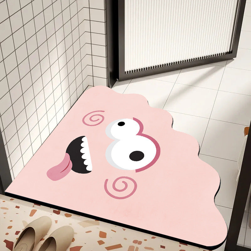 Playful Cartoon-Themed Bath Mat