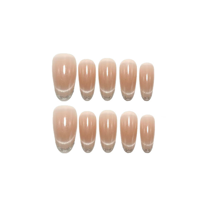 Artificial nails with elegant gloss and glitter accents Kalsten
