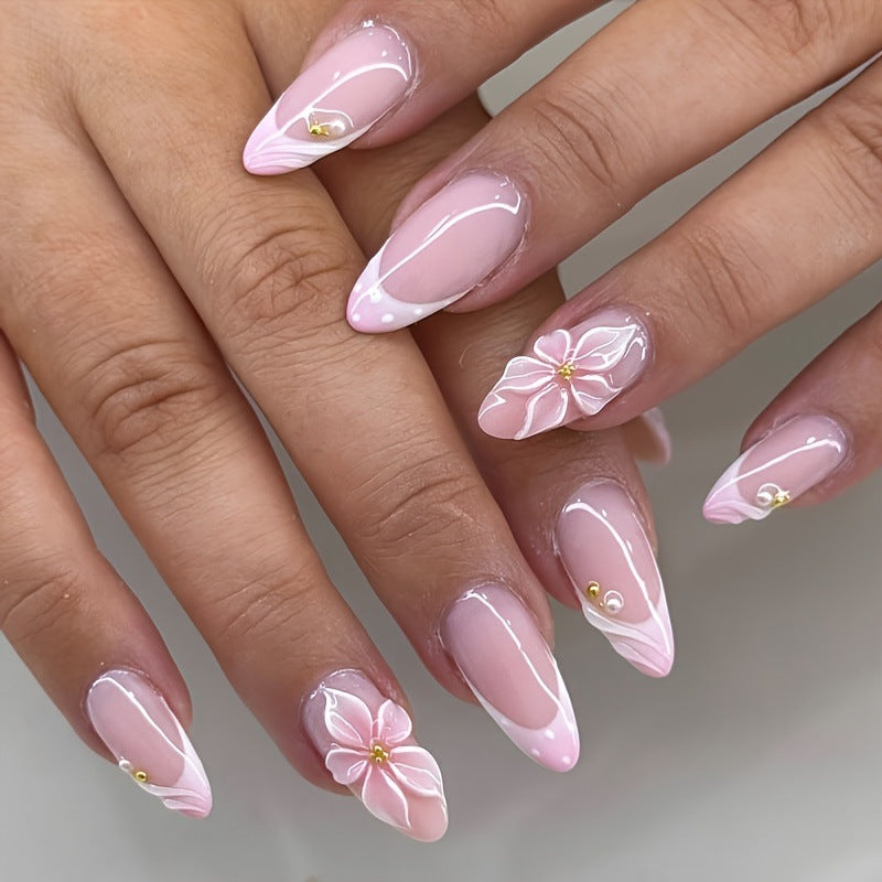 Elegant Floral Design Press-On Nail Set Kalsten