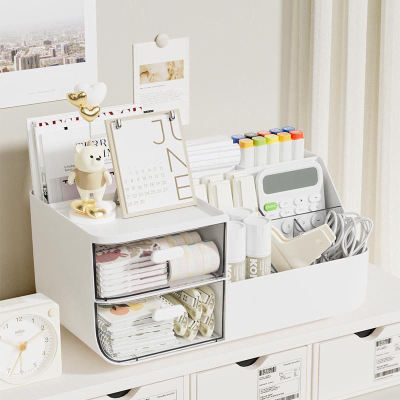 Multi-Functional Desk Organizer with Drawers and Compartments Kalsten