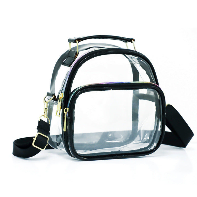 Transparent shoulder bag with double zipper Kalsten