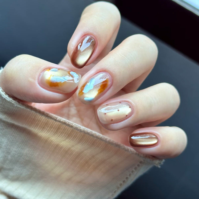 Artistic Nail Art Set with Glossy Metallic Finish Kalsten
