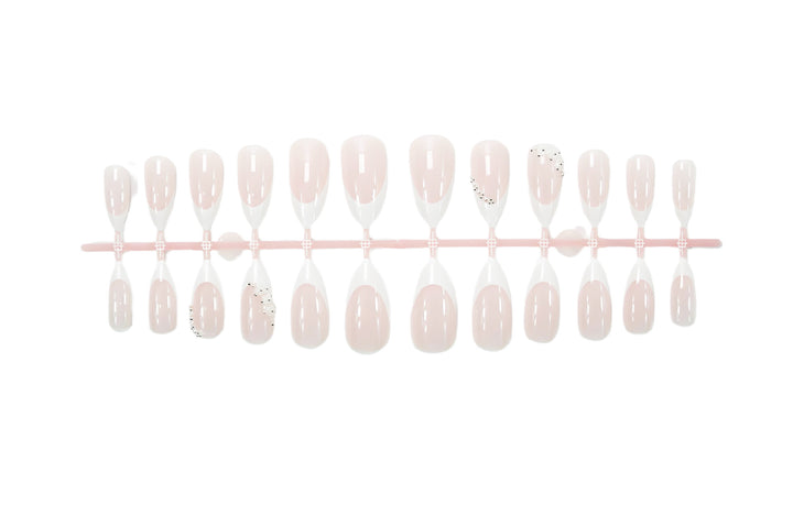 Artificial nail set with romantic flower and glitter embellishments Kalsten