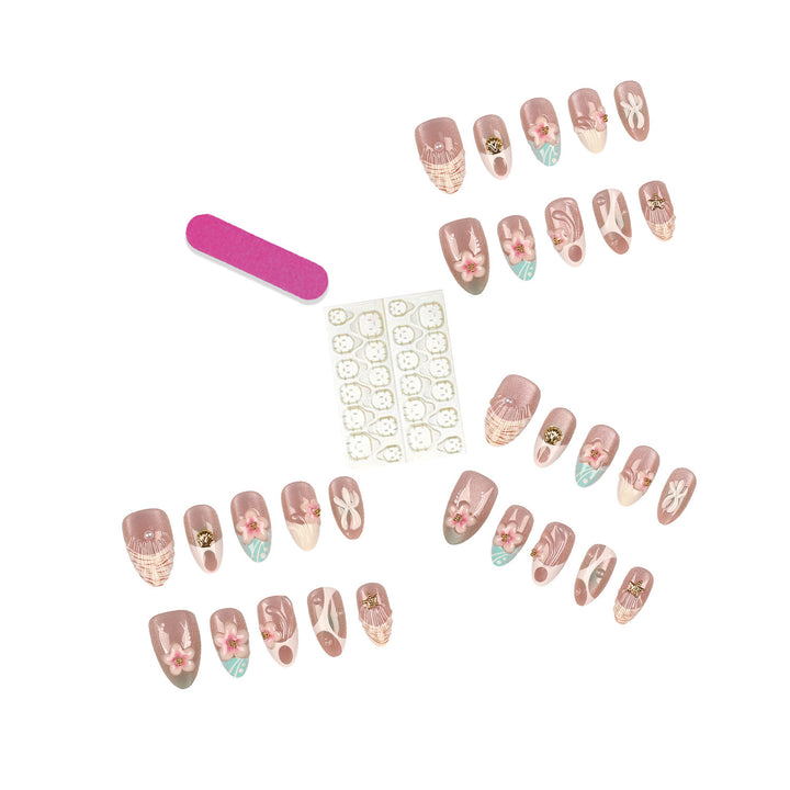 Artistic Floral Acrylic Nail Set