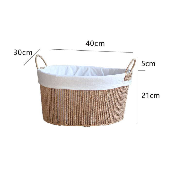 Handcrafted storage basket with white cotton lining Kalsten