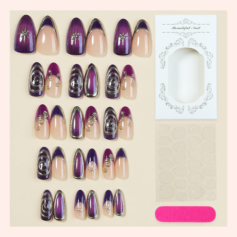 Acrylic nail set with elegant shimmer design Kalsten