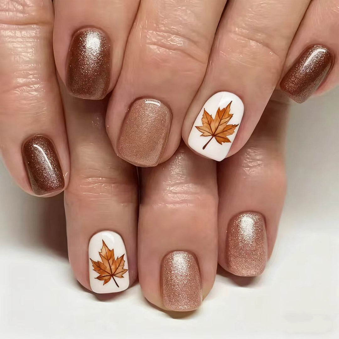Autumn Leaf Press-On Nail Art Kalsten