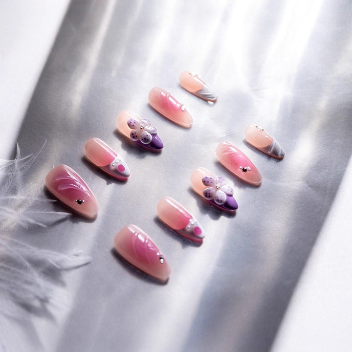 Floral-Themed Press-On Nails