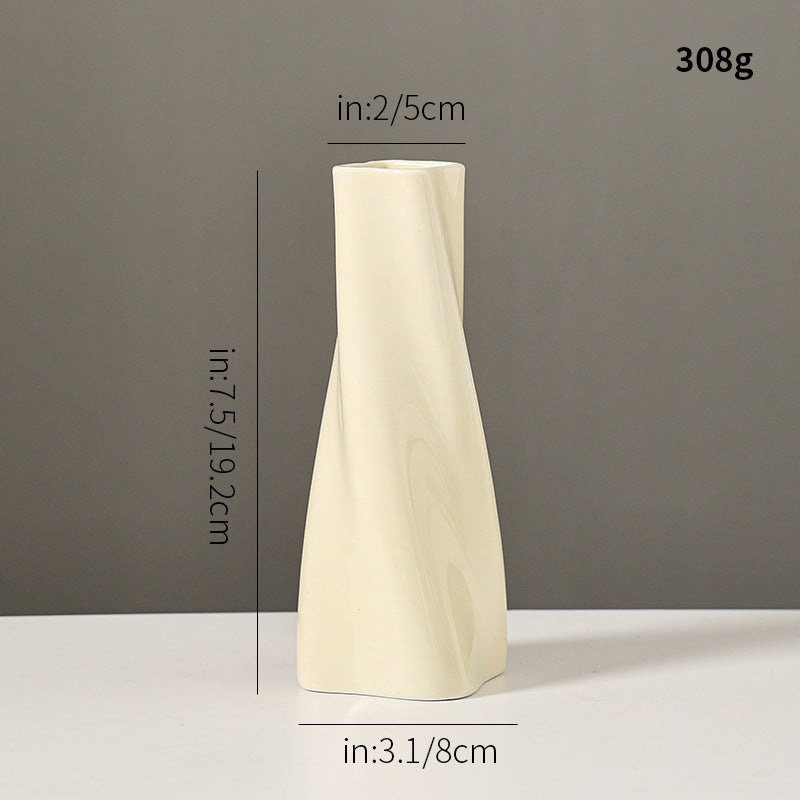 Abstract Twist-Shape Decorative Vase