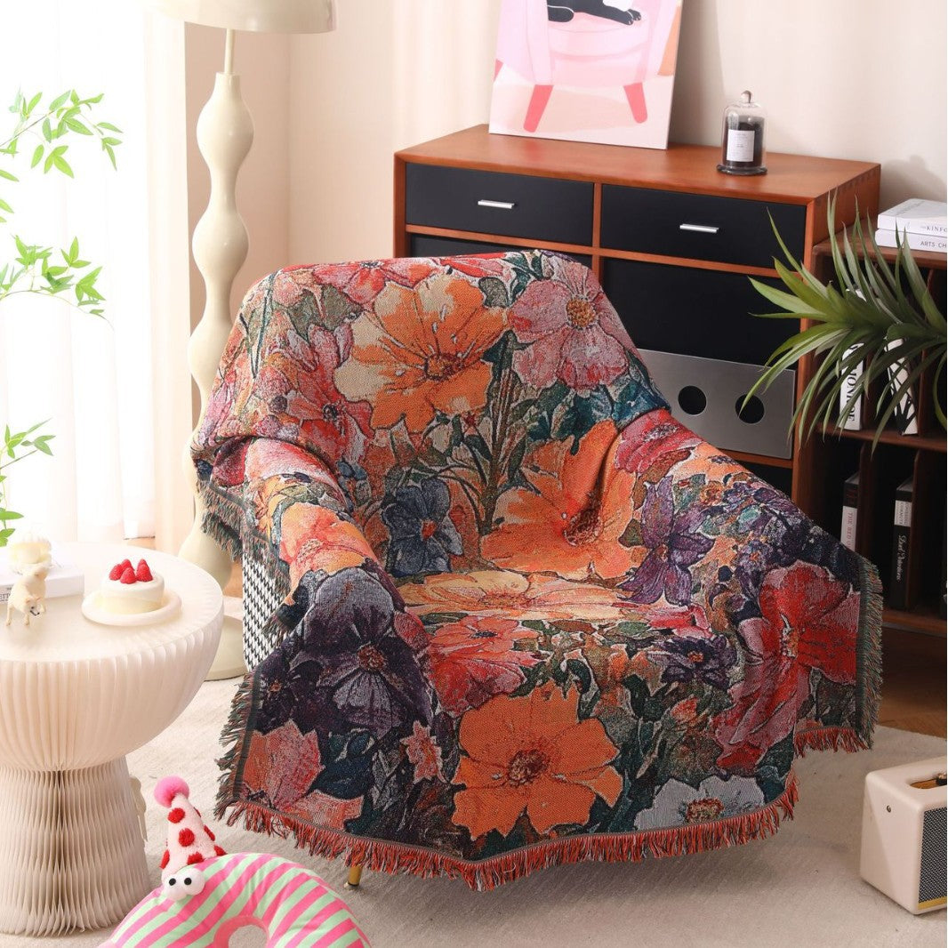 Floral Woven Throw Blanket