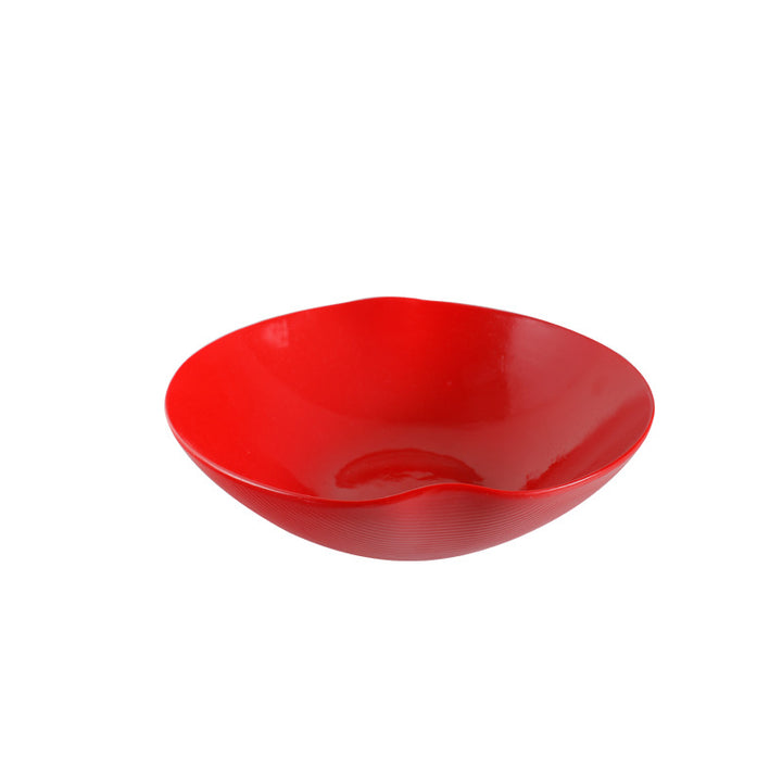 Decorative Serving Bowl with Unique Contoured Edge