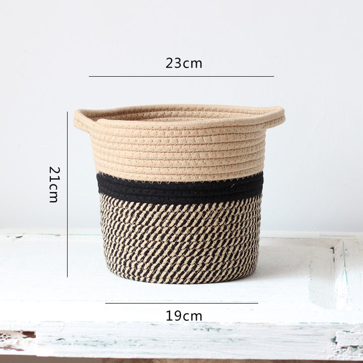 Handcrafted storage basket with handles Kalsten