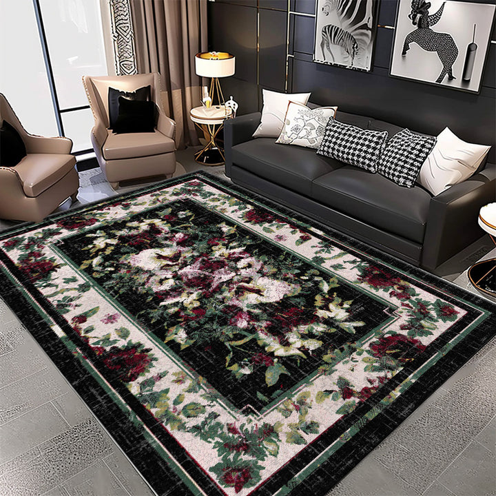 Vintage Floral Print Area Rug Kalsten