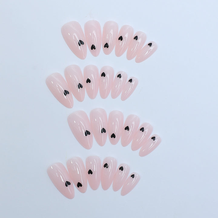Heart-Embellished Press-On Nail Set Kalsten