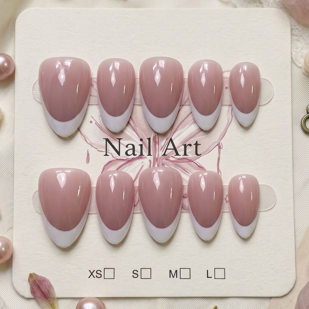 Premium French Tip Press-On Nail Set