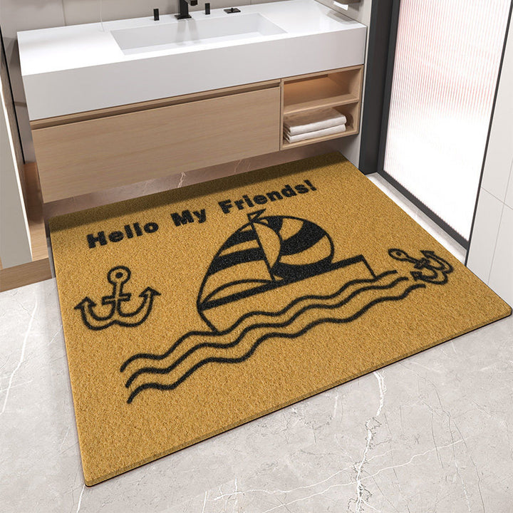 Decorative Stripe Pattern Bath Mat Kalsten