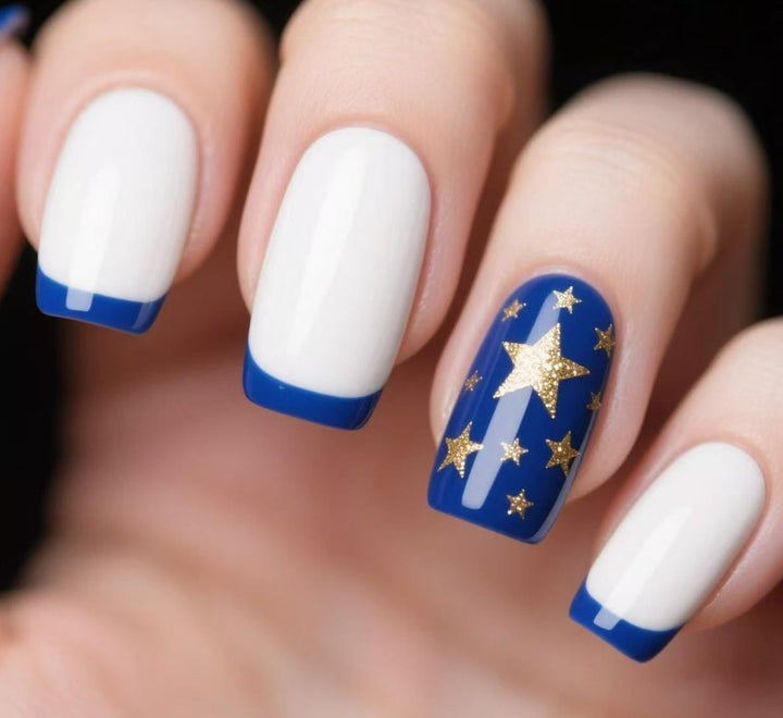 Elegant Star-Embellished Nail Art Kalsten