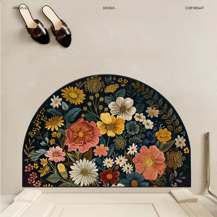 Artistic Botanical Print Entrance Mat for Home
