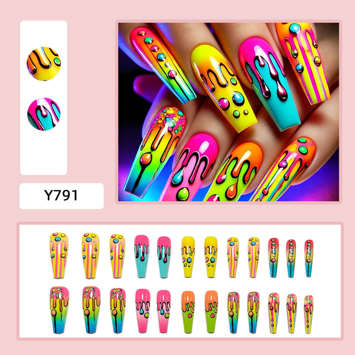 Creative Acrylic Nails in Modern Drop Design Kalsten