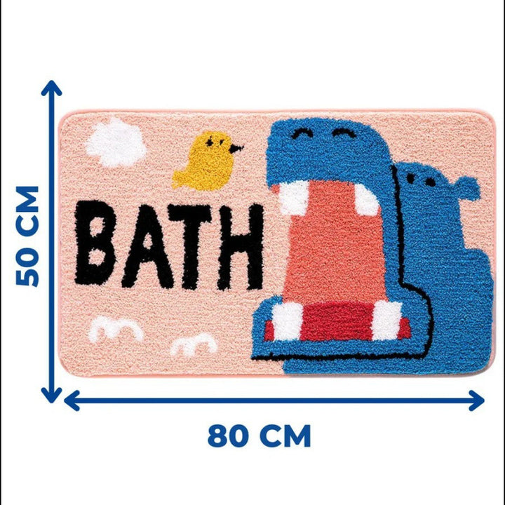 Playful Hippo-Themed Bath Mat