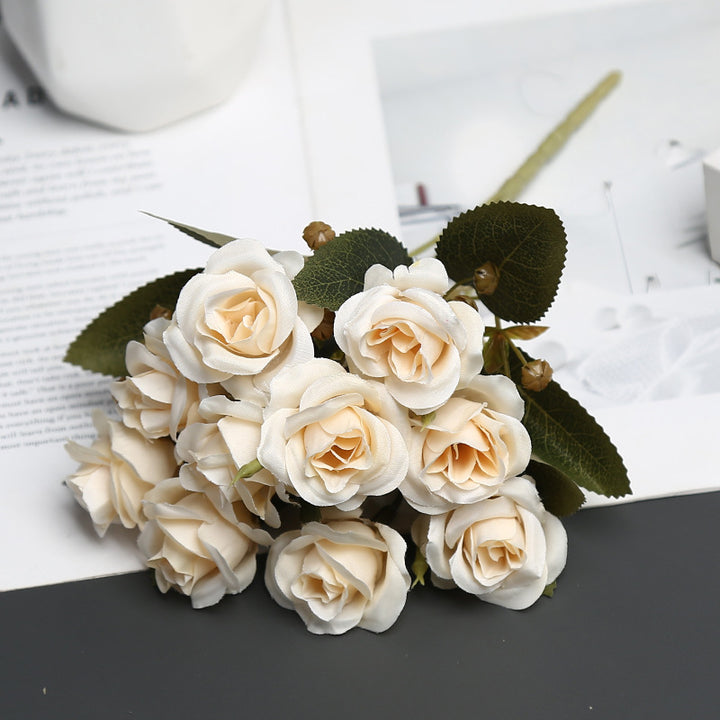 Decorative Silk Rose Bouquet for Home Decor