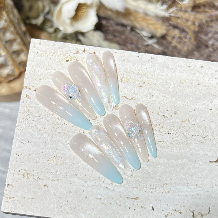 Elegant Stiletto Press-On Nail Set with Glitter Finish Kalsten