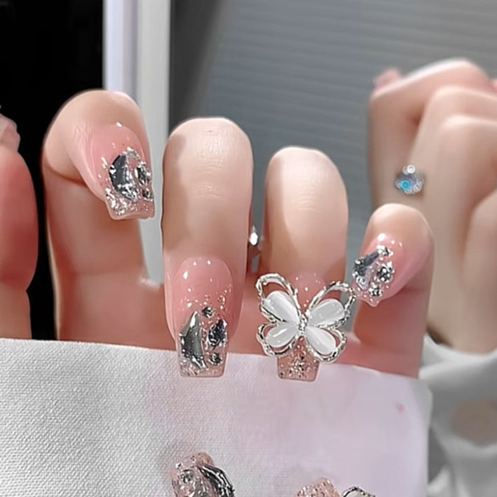 Decorative Butterfly-Inspired Press-On Nail Art Set Kalsten