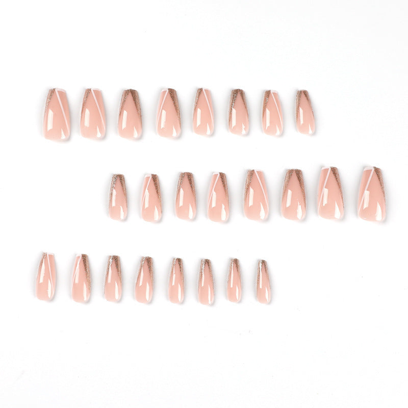 Elegant Glitter French Tip Acrylic Nails Kalsten